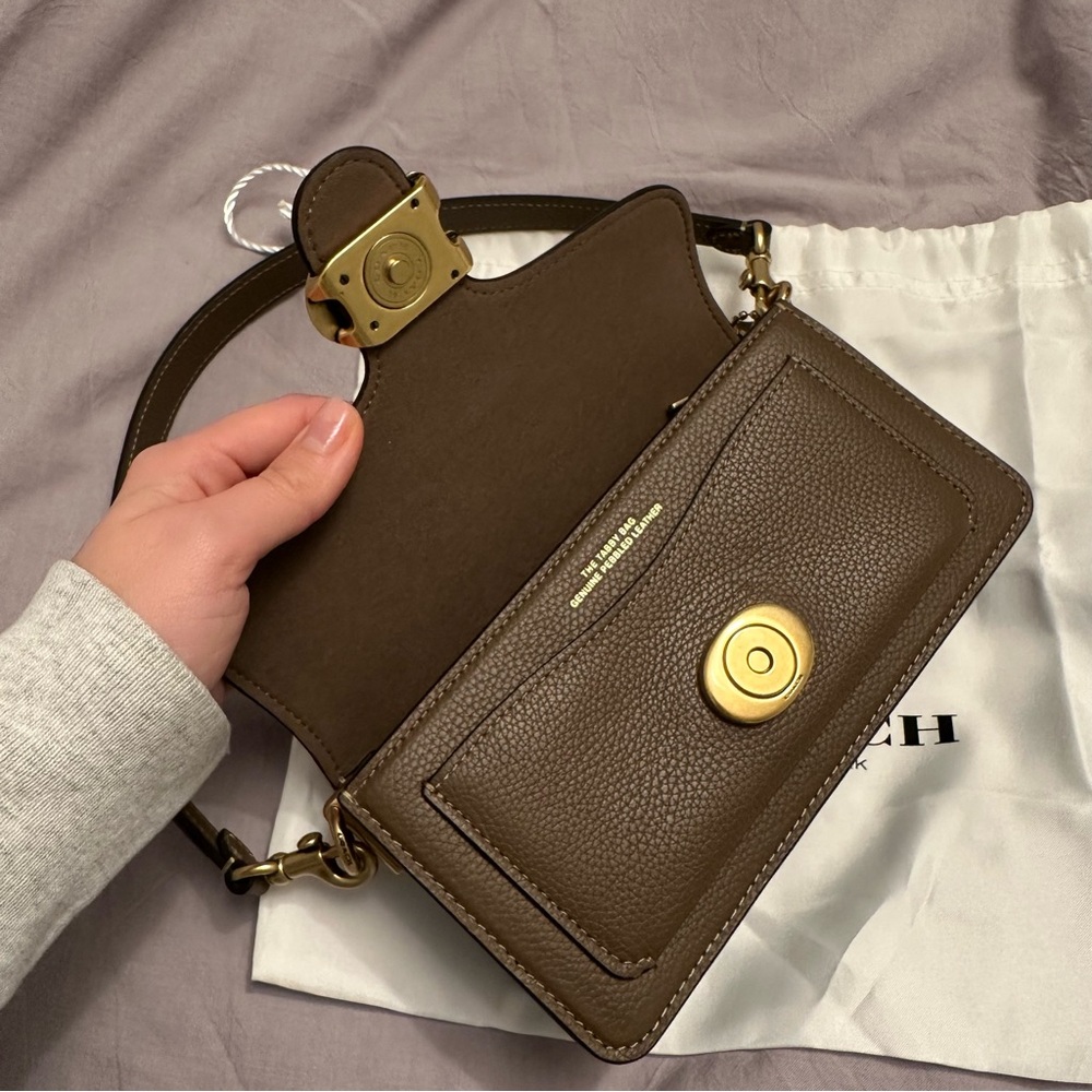Coach Tabby Shoulder Bag 20 - Brass/Dark Stone ✨ - Picture 5 of 10